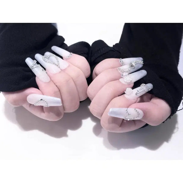 [BUNJANG] Handmade Nail Tips - Mizuiro Cubic Magnet Gel / 수제 네일팁 서브컬쳐 스나계 미즈이로 큐빅 자석젤 판매