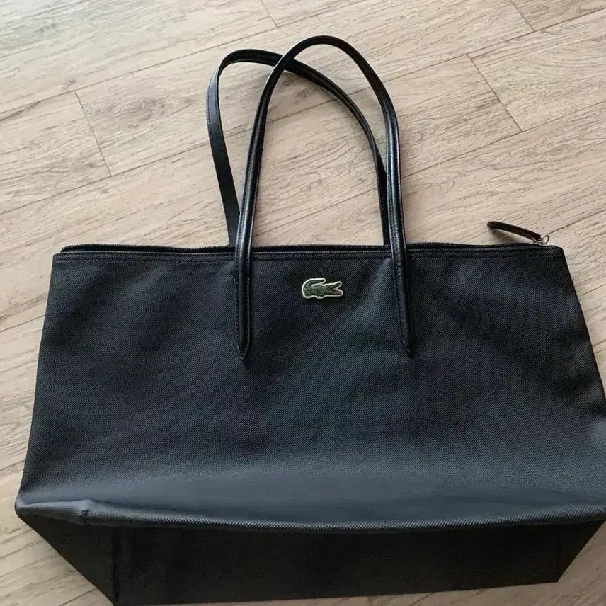 [BUNJANG] Lacoste Tote Shopper Shoulder Bag Black / 라코스테 토트백 쇼퍼숄더백