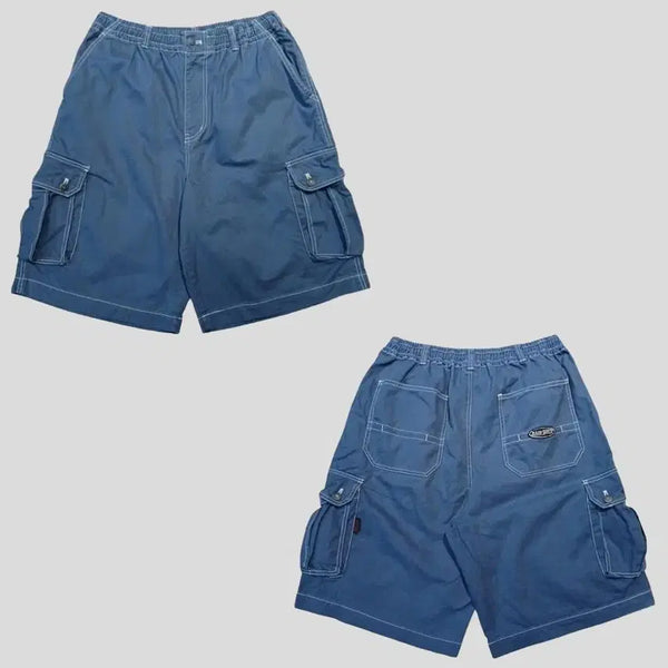 [BUNJANG] Vintage JP Smoke Blue Cargo Pocket Military Cotton Bermuda Shorts / 빈티지 JP 스모크블루 카고포켓 밀리터리 코튼 버뮤다 반바지 하프팬츠 30-34