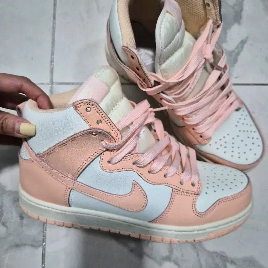 [BUNJANG] Nike Dunk High Pink White (Women's 5.5) / 나이키 덩크 하이 핑크 화이트 225
