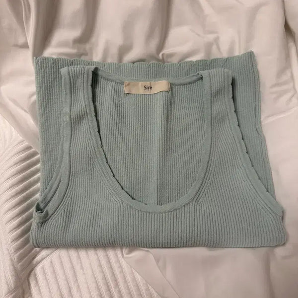 [BUNJANG] SyiMe Co-ord Sleeveless Knit Mint / 시예 코디 슬리브리스 니트 민트