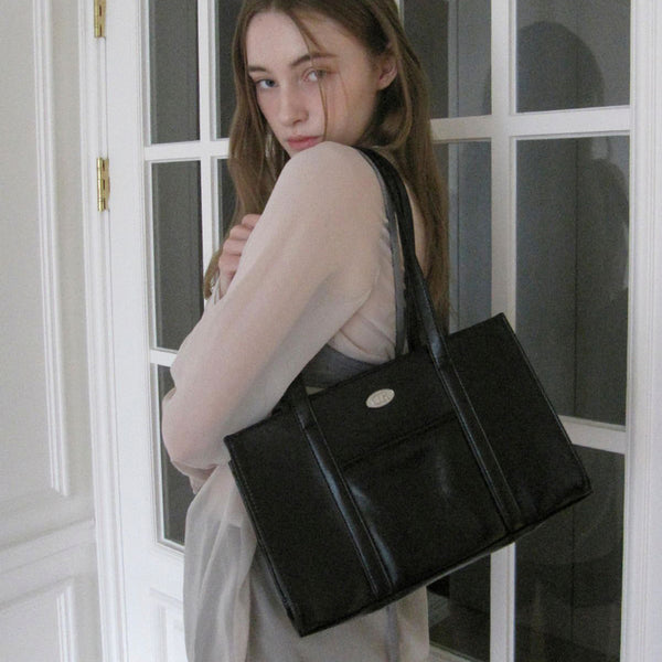 [BUNJANG] Dumaro Carry Shoulder Bag Black Square Tote Bag Notebook Bag / 새상품 두마로 캐리 숄더백 블랙 스퀘어백토트백 보부상노트북가방DUMARO