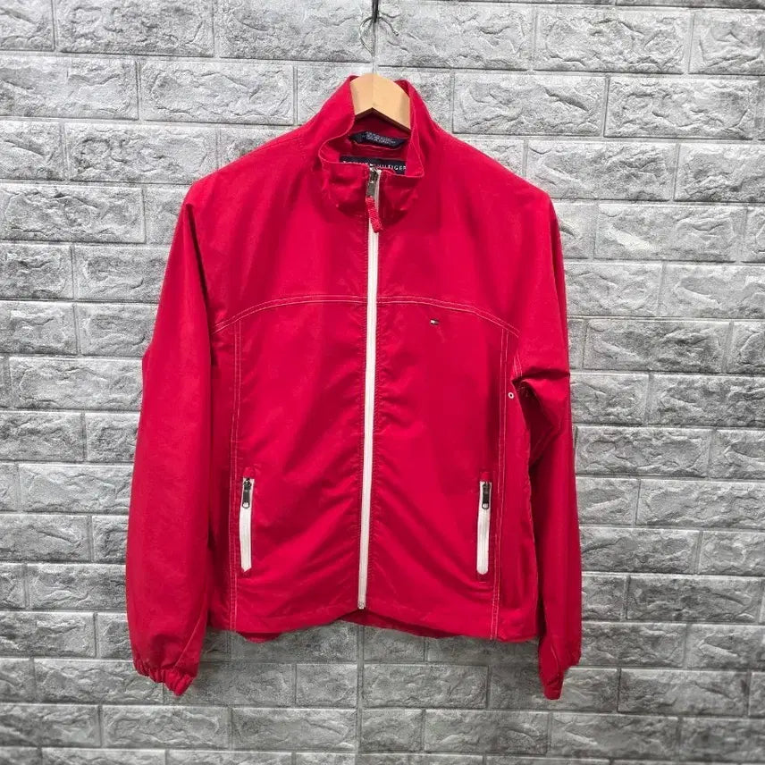 [BUNJANG] Tommy Hilfiger Red Windbreaker Jacket Size 100 Oversized / 타미힐피거 바람막이 자켓 레드  사이즈 100 오버핏