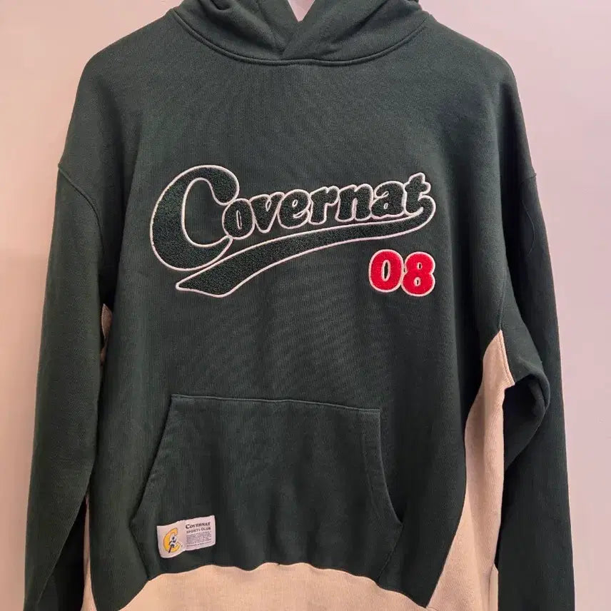 [BUNJANG] Covernat Color Block Hooded Sweatshirt / 커버낫 후드티 그린 베이지 배색