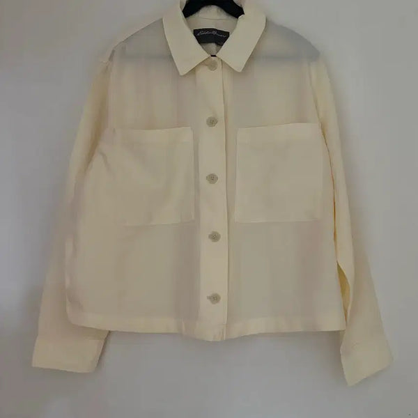 [BUNJANG] Soft Light Yellow Crinkled Shirt Jacket / (새상품) 연노랑 부드러운 바스락 셔츠 자켓