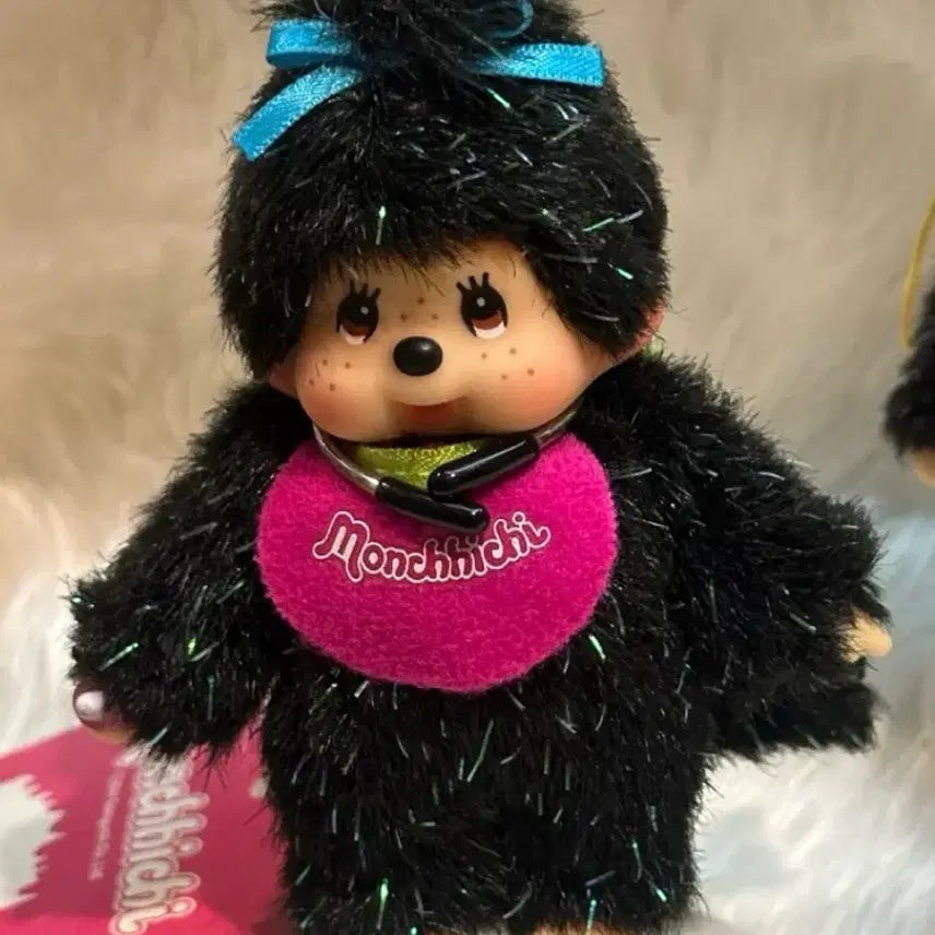 [BUNJANG] Monchhichi Black Pearl Mini Keyring / 희귀 몬치치 블랙펄 미니 키링