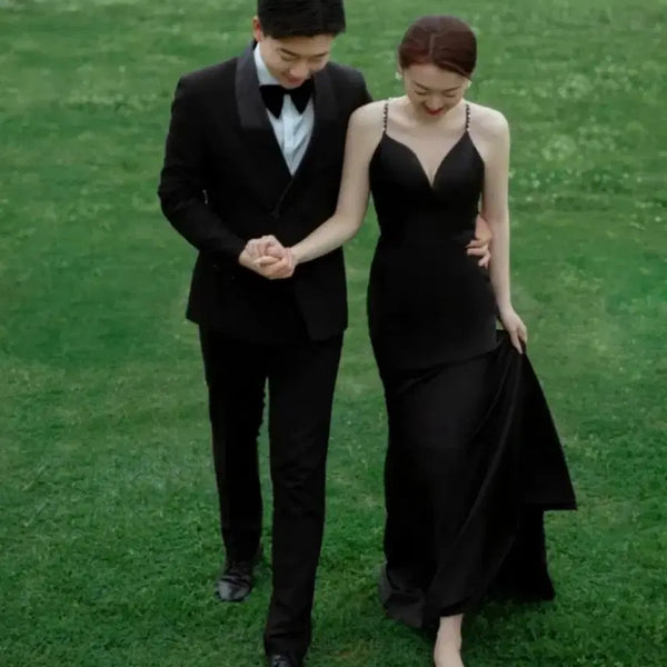[BUNJANG] Mermaid Black Wedding Dress for Photoshoot / 웨딩촬영 머메이드 블랙 드레스