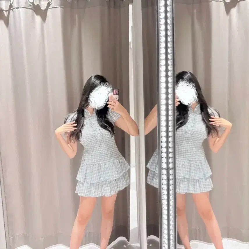 [BUNJANG] Zara Check Pattern Frill Mini Dress / 자라 체크 패턴 프릴 원피스