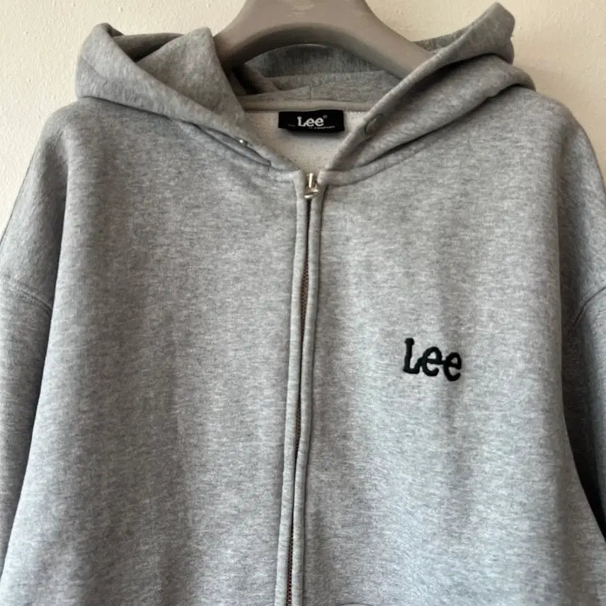 [BUNJANG] LEE Grey Cotton Hooded Jumper Zip-Up Jacket / 리 LEE 남여공용 그레이 코튼후드점퍼 후드집업점퍼