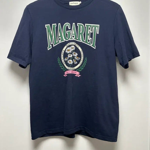 [BUNJANG] Ourhope Margaret Flower T-Shirt Navy / 아워호프 마가렛 플라워 티셔츠 네이비