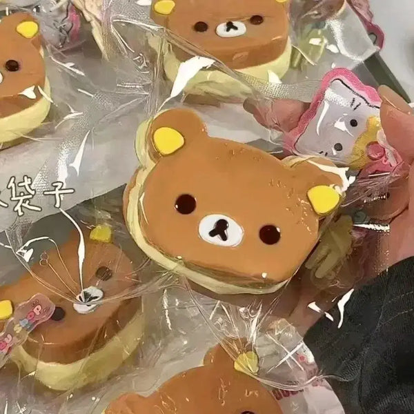 [BUNJANG] Rilakkuma Cream Puff Handmade Squishy PVC Keyring Bag / 리락쿠마 수제말랑이 말랑말랑 요거트감-!!