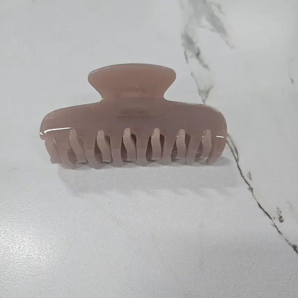 [BUNJANG] Clear Beige Hair Claw Clip Medium / 투명 헤어 집게핀 베이지