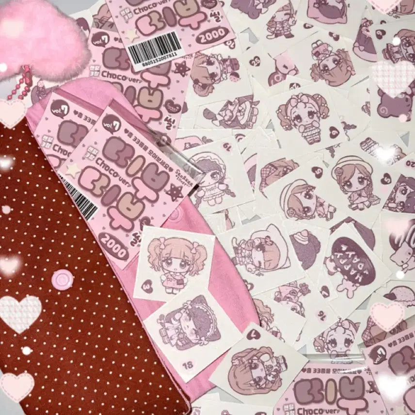 [BUNJANG] Seolgi Illustration Ddibu Ddibu Seal Vol. 7 Chocolate Ver. Sticker Set / 설기 일러스트 / 띠부띠부씰 VOL.7 초코ver 다꾸 다이어리 모조지띵