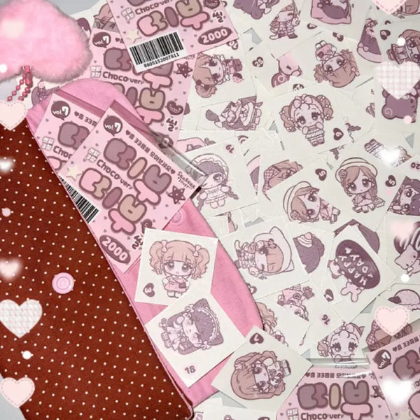 [BUNJANG] Seolgi Illustration Ddibu Ddibu Seal Vol. 7 Chocolate Ver. Sticker Set / 설기 일러스트 / 띠부띠부씰 VOL.7 초코ver 다꾸 다이어리 모조지띵