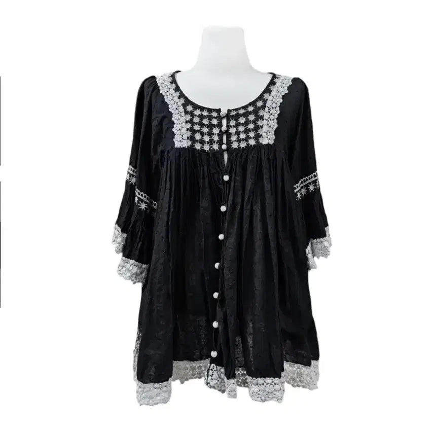 [BUNJANG] Japanese Vintage Check Mori Blouse / 일본빈티지 체크모리 블라우스