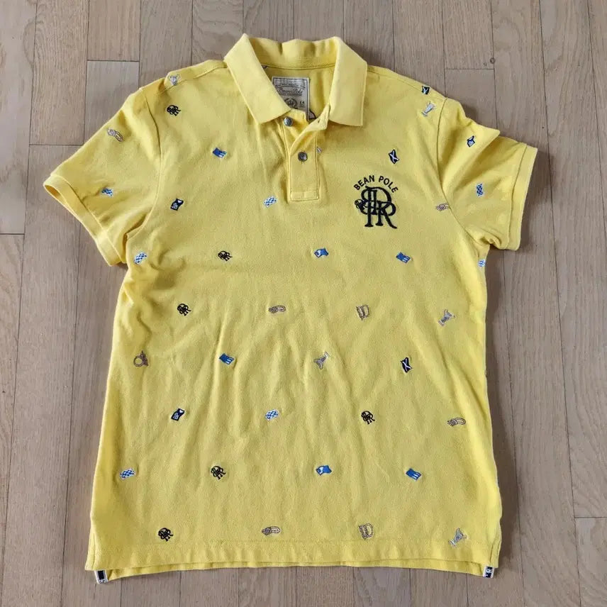 [BUNJANG] Beanpole Men's Big Logo Yellow Polo T-Shirt (Size 105) / 빈폴 남성 105사이즈 빅로고 옐로우 카라 반팔티