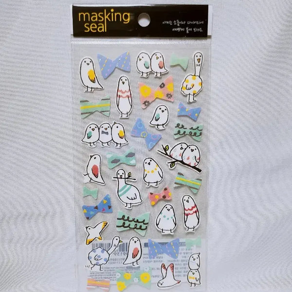 [BUNJANG] Vintage Masking Seal Sticker / [고전문구] 새 마스킹 씰 스티커