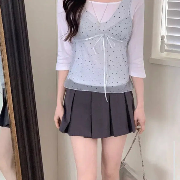 [BUNJANG] Yourbutton Solneed Pleated Skirt Pants Charcoal S / 유어버튼 솔네드 플리츠 스커트팬츠 차콜 s