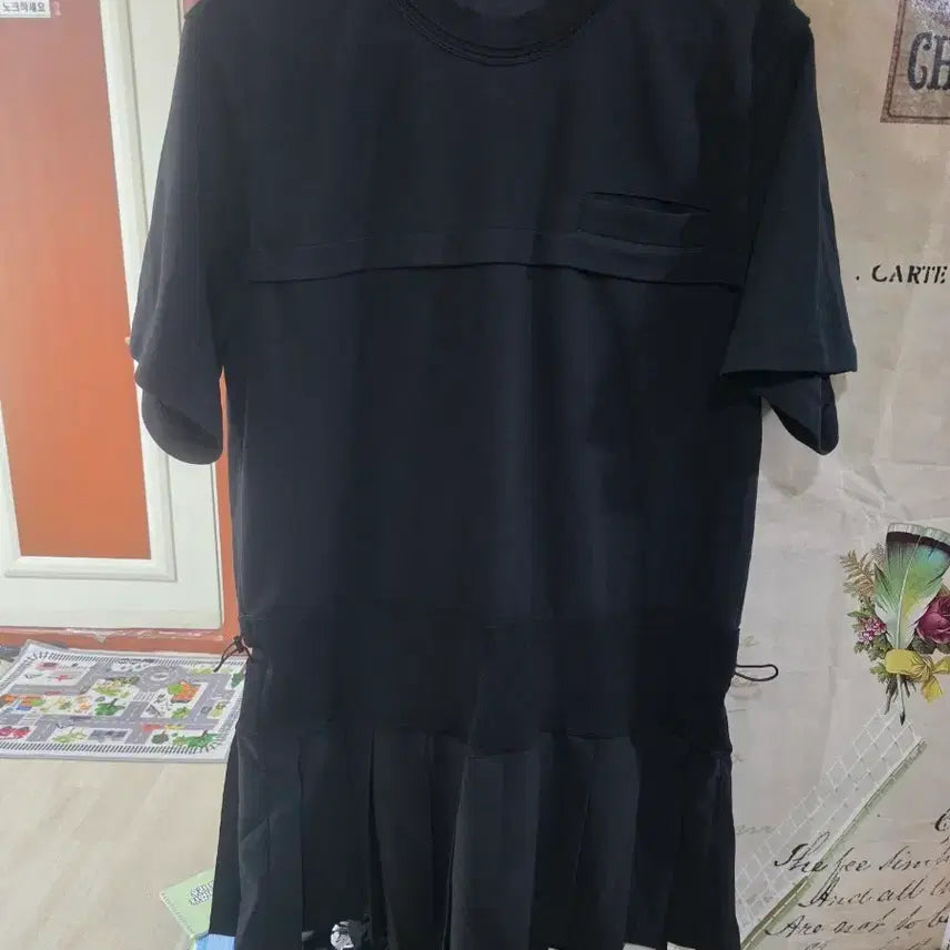 [BUNJANG] System Black Pleated Skirt Dress / 시스템 블랙 플리츠 스커트 원피스