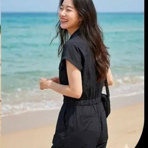 [BUNJANG] Codes Combine Nylon Back Slit Skirt-Pants Jumpsuit / 유니크 뒷트임 치마바지 원피스 프라다천 코데즈컴바인 Fre