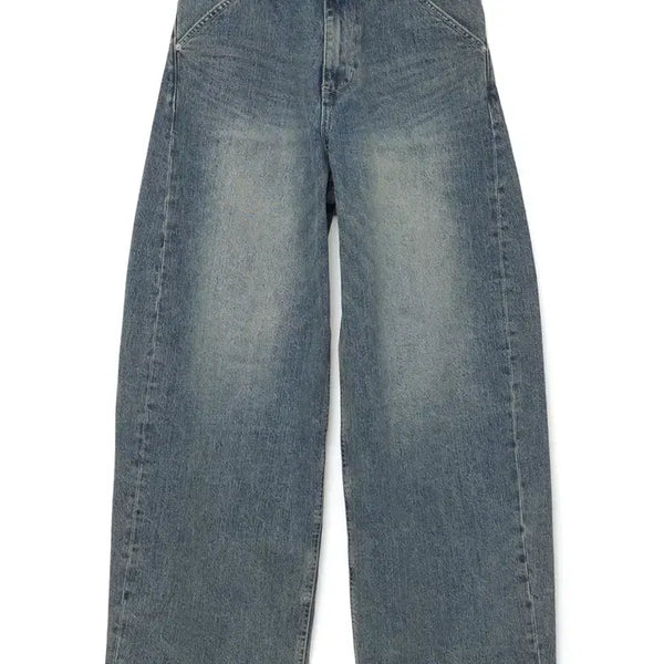 [BUNJANG] HAECHINGROOM Wide Curve Jeans Vintage Blue L / 해칭룸 Wide Curve Jeans Vintage Blue L