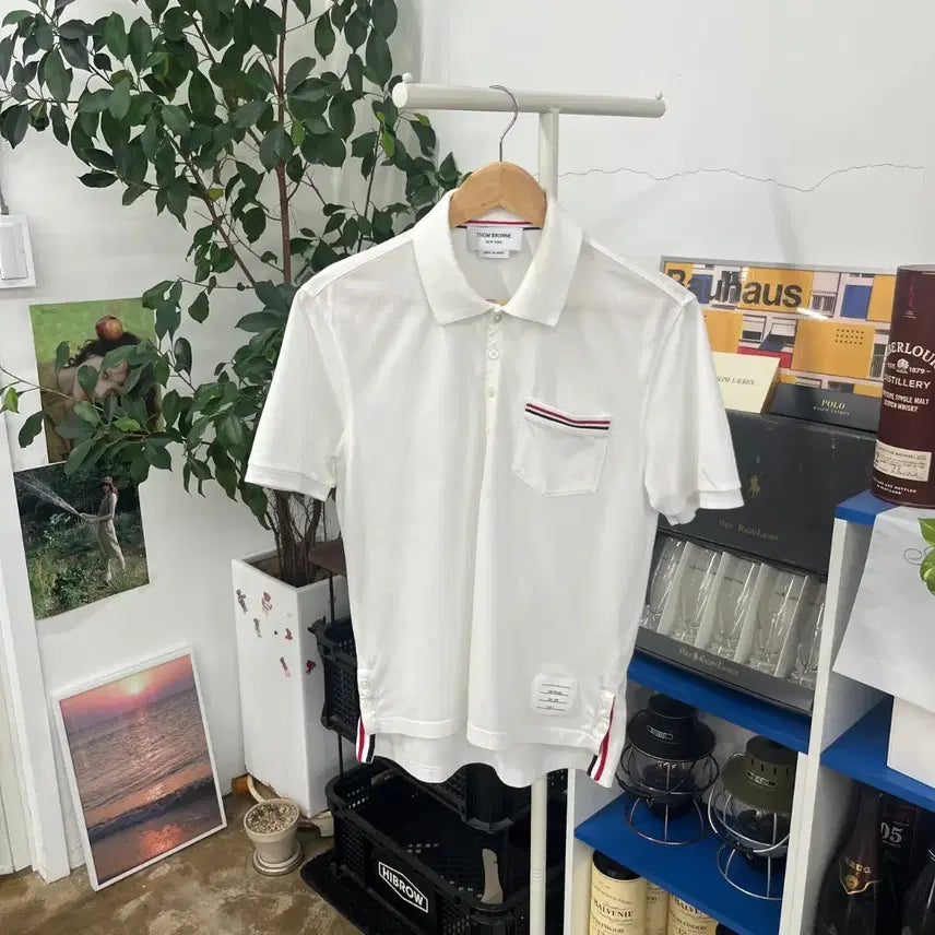 [BUNJANG] Thom Browne Short Sleeve Collar T-Shirt Size 2 / 톰브라운 반팔 칼라 티셔츠 2