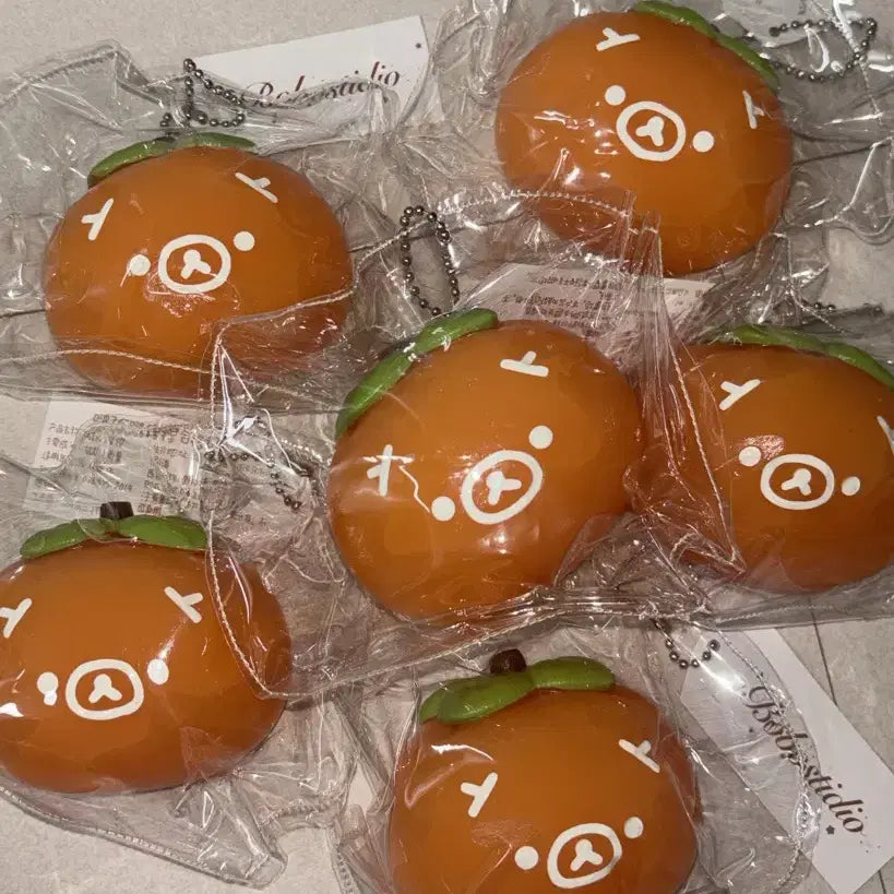 [BUNJANG] Rilakkuma Persimmon Kuma Squishy & Zipper Bag Set / 홍시 단감쿠마 리락쿠마 말랑이 + 지퍼백 세트
