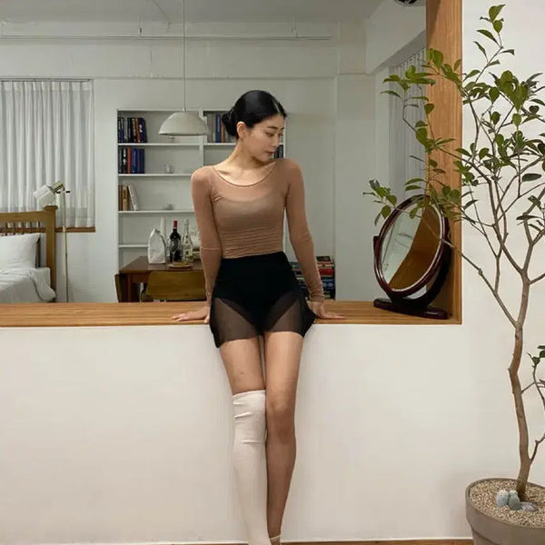 [BUNJANG] Bonanza Mesh Wrap Skirt Ballet Skirt (Black) / 보우낸져 메쉬 랩스커트 발레스커트 (블랙)