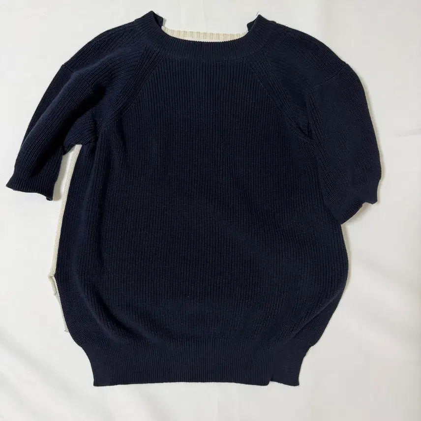[BUNJANG] Sacai Colorblock Ribbed Knit Short Sleeve Top Size 2 / 사카이(Sacai) 럭 백 배색 반팔 골지 니트(2사이즈)