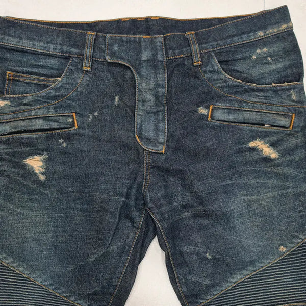 [BUNJANG] Balmain Distressed Washing Biker Jeans (Size 34) / 발망 워싱 디스 바이커진 34사이즈