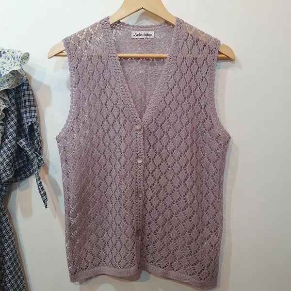 [BUNJANG] Mute Purple Mori Knit Vest / 뮤트 퍼플 모리 니트 조끼