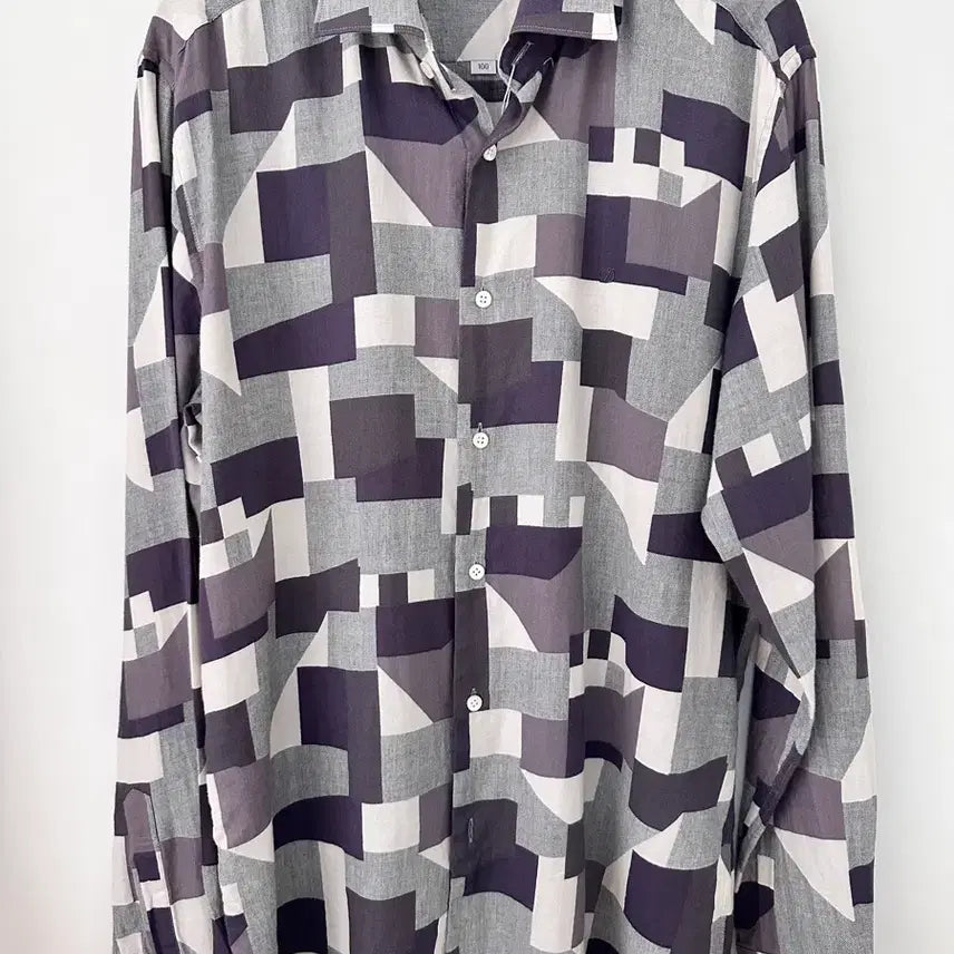 [BUNJANG] S.T. Dupont Geometric Pattern Long Sleeve Shirt / 100]S.T. Dupont 듀퐁기하학 패턴 긴팔 셔츠