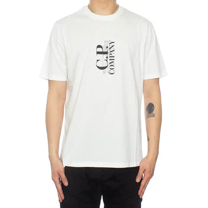 [BUNJANG] CP Company Vertical Logo T-Shirt White 18CMTS138A / CP컴퍼니 버티칼 로고 티셔츠 18CMTS138A 005100W 103