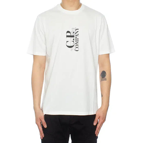 [BUNJANG] CP Company Vertical Logo T-Shirt White 18CMTS138A / CP컴퍼니 버티칼 로고 티셔츠 18CMTS138A 005100W 103