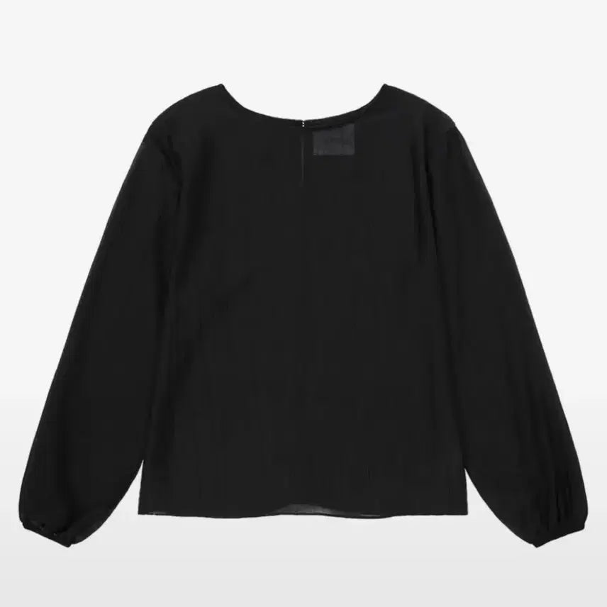 [BUNJANG] Black See-through Canvas Blouse / 캔버스 시스루 블라우스