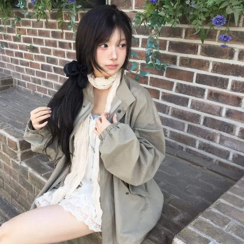 [BUNJANG] Modi Mood Star Dot Chiffon Lace Camisole Dress Beige / 에이블리 모디무드 별이 도트 쉬폰 레이스 나시 원피스 베이지*쿨거 반택포