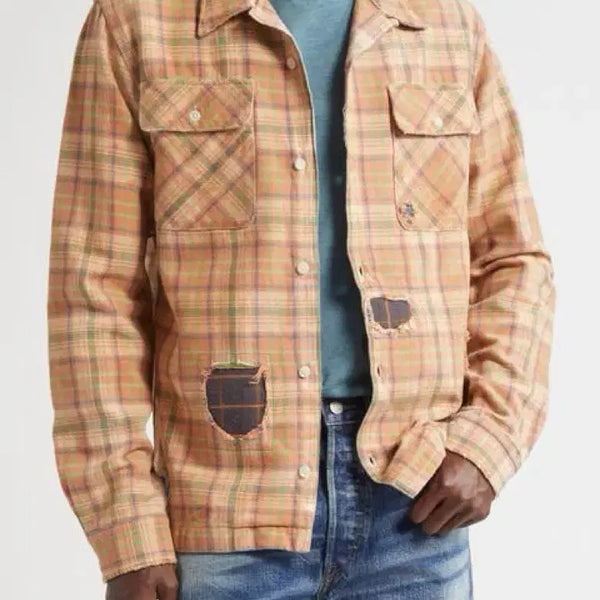 [BUNJANG] RRL Repaired Plaid Twill Camp Shirt / RRL 더블알엘 리페어드 플래드 트윌 캠프 셔츠 L사이즈 신품