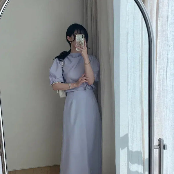 [BUNJANG] Bici Vissini Ouf Scarf Setup Skirt / 바이씨니 오브스카프셋업