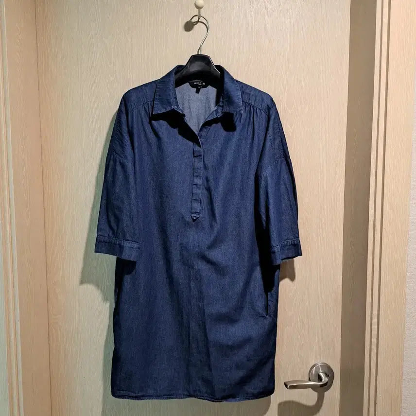 [BUNJANG] Denim Shirt Dress Size 77 / 데님 셔츠 원피스 사이즈77
