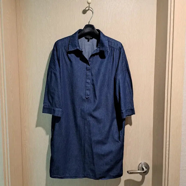 [BUNJANG] Denim Shirt Dress Size 77 / 데님 셔츠 원피스 사이즈77