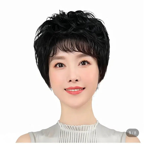 [BUNJANG] 100% Human Hair O-Shape Crown Hair Topper with Bangs / 인모 o형 정수리 가발