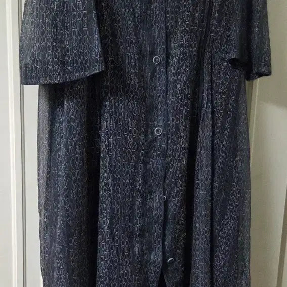 [BUNJANG] System Midi Dress Navy Logo Pattern / 시스템 원피스