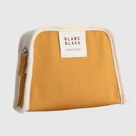 [BUNJANG] Blanc Black Canvas Toast Cotton Multi-Purpose Cosmetic Pouch Mustard / 블랑블랙 캔버스 토스트 코튼 다용도 화장품 파우치 머스타드