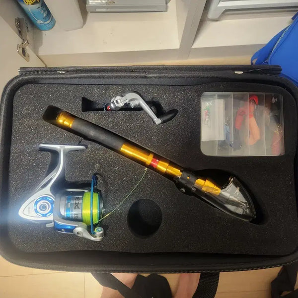 [BUNJANG] Portable Fishing Rod and Reel Set / 뽑기로 뽑은 작은사이즈 낚시대