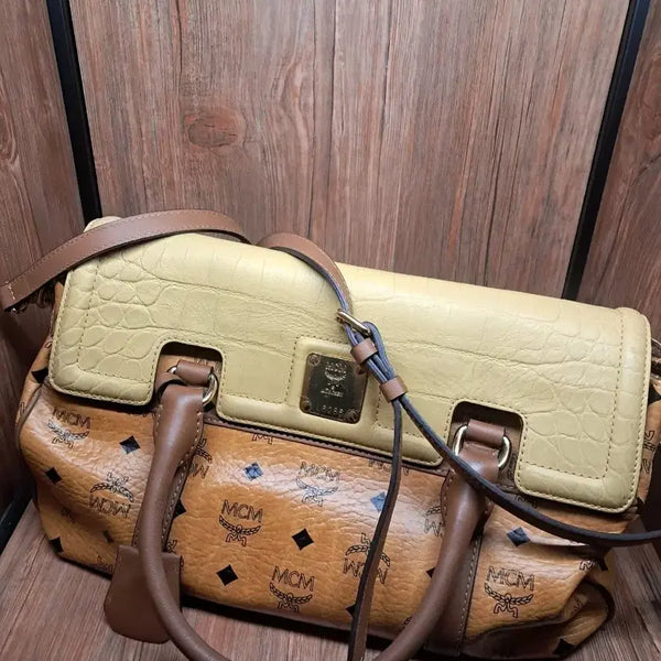 [BUNJANG] MCM Leather Tote Bag Beige/Brown / MCM. 정품 토트백. 가죽