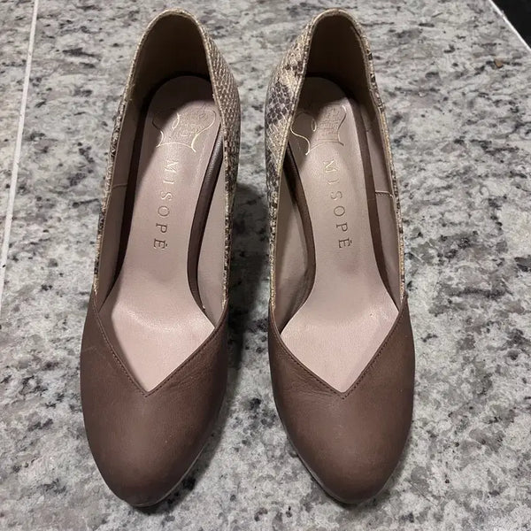 [BUNJANG] MisoPe Color-Block Heel 240mm with Hidden Platform / 미소페 배색 힐 240mm (숨겨진 앞굽 편한 힐)