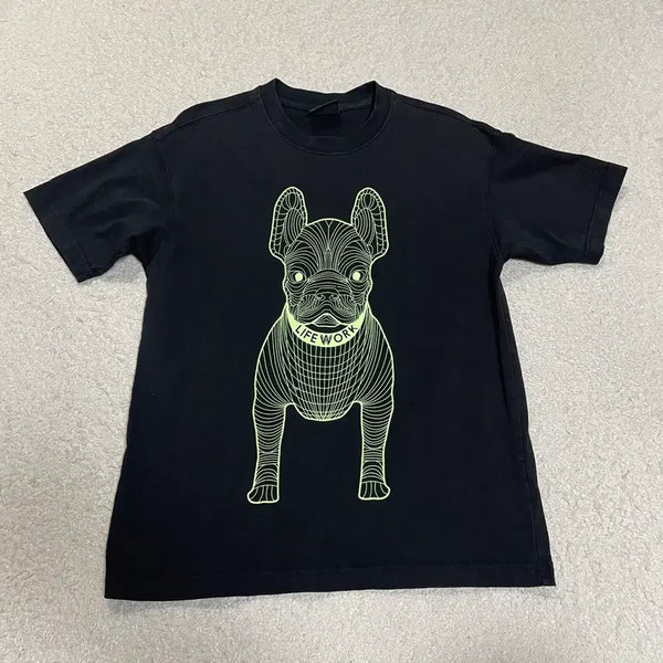 [BUNJANG] Life Work Short Sleeve T-Shirt Black XS / 라이프워크 반팔 티셔츠 블랙 xs