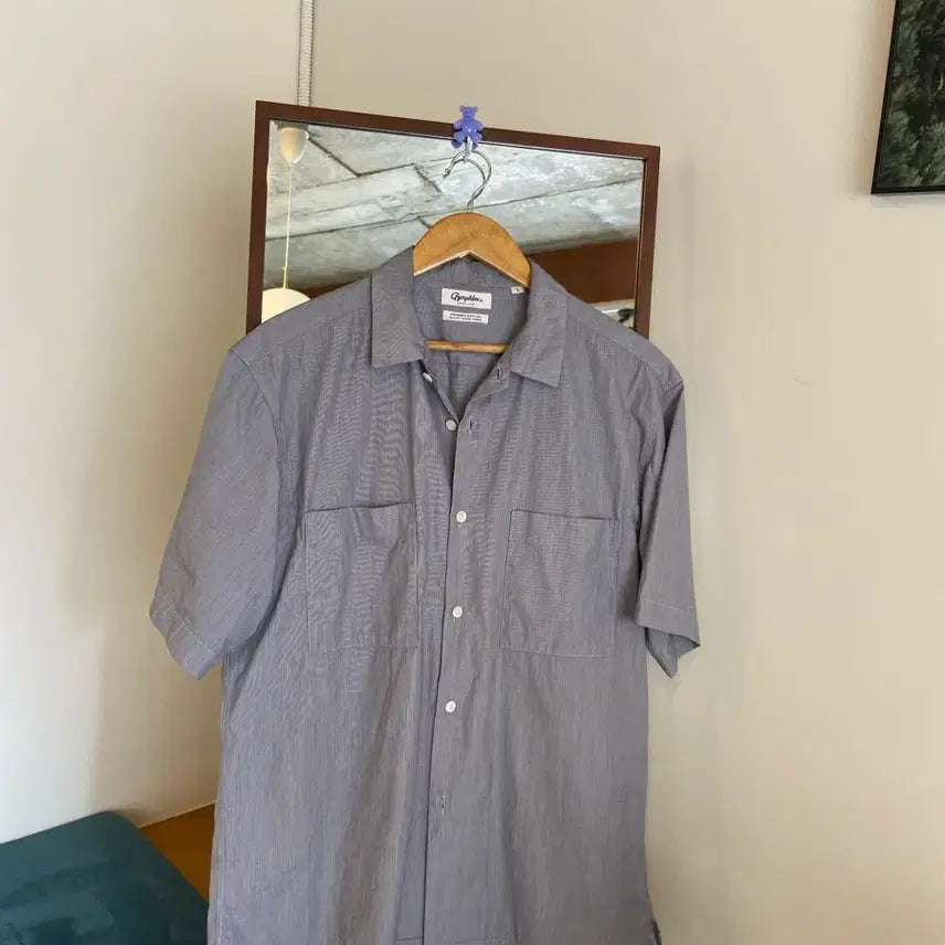 [BUNJANG] Gymphlex Striped Short Sleeve Shirt / 짐플렉스 (Gymphlex) 반팔셔츠