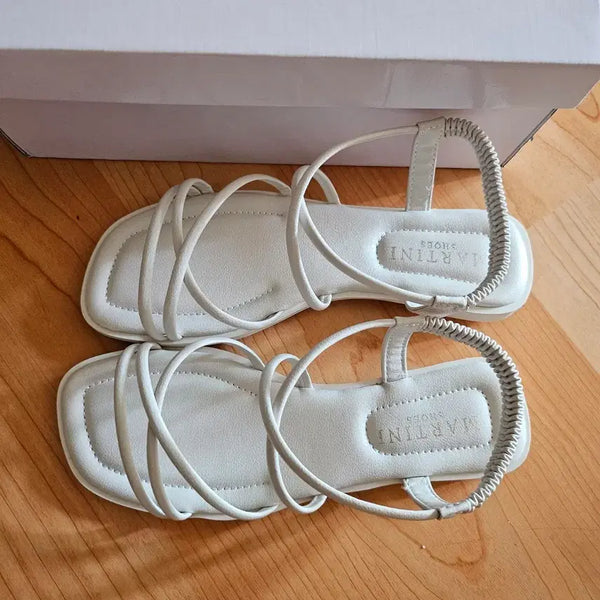 [BUNJANG] Martini Shoes White Strap Sandals (230) / 마티니 슈즈 화이트 스트랩 샌들 230