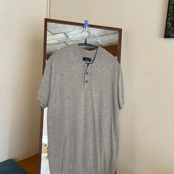[BUNJANG] Zara Knit T-Shirt Gray / 자라 니트 티셔츠 그레이